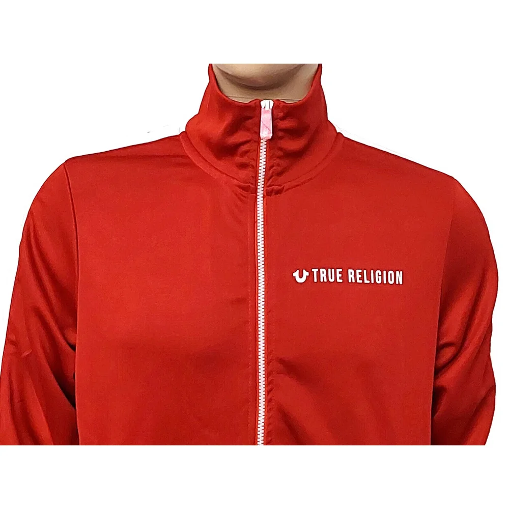 True Religion Brand Jeans Red & White Men's Sport Track Jacket Sz S NWOT